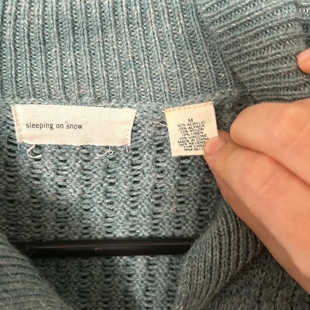Anthropologie x Sleeping in Snow Pebble Pom Pom cardigan. Size M